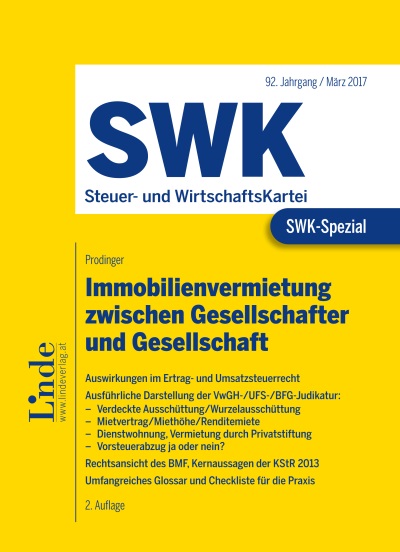 SWK-Spezial Immobilienvermietung zwischen Gesellschaft und Gesellschafter