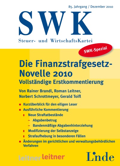 SWK-Spezial Finanzstrafgesetz-Novelle 2010