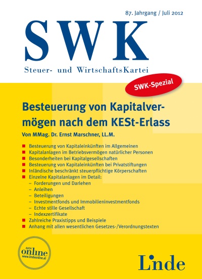 SWK-Spezial Besteuerung von Kapitalvermögen