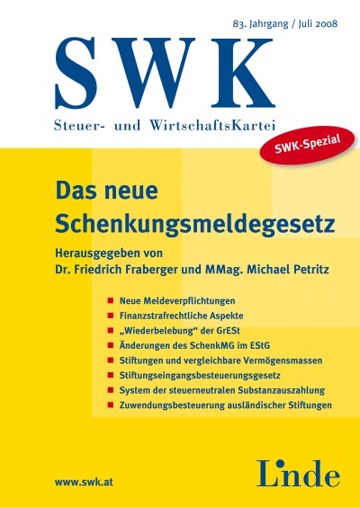 SWK-Spezial Das neue Schenkungsmeldegesetz