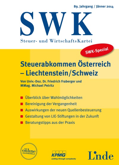 SWK-Spezial Steuerabkommen Österreich-Liechtenstein/Schweiz