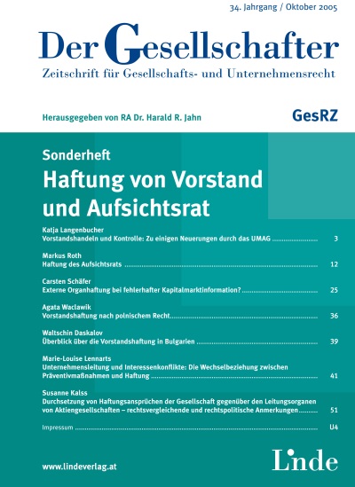 GesRZ-Spezial Haftung von Vorstand und Aufsichtsrat